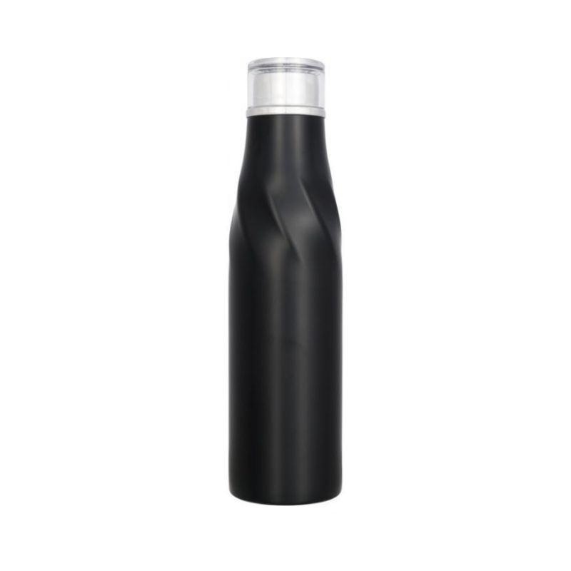 : Hugo vakuumisolerad flaska i koppar och med auto-stängning, svart