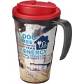 Brite-Americano® Grande 350 ml mugg med spillsäkert lock, Solid svart/röd