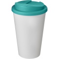 Americano® 350 ml mugg med spillsäkert lock, Vit / Aqua