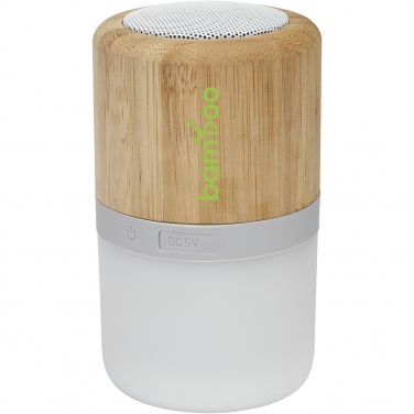 Logotrade profilprodukter bild: Aurea  Bluetooth® högtalare i bambu med ljus