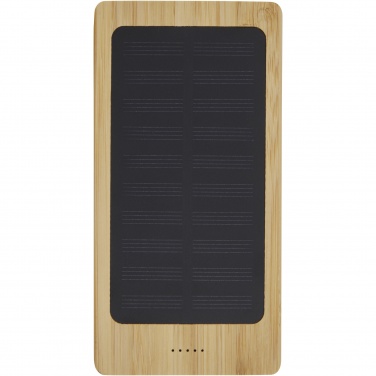 Logotrade profilreklam bild: Alata 8 000 mAh soldriven powerbank av bambu