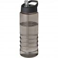 H2O Active® Eco Treble 750 ml sportflaska med piplock , Träkol / Solid svart