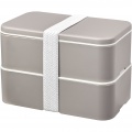 MIYO Renew lunchlåda i dubbla lager, Pebble grey / Pebble grey / White