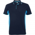 Montmelo kortärmad unisex sportpolo, Marinblå / Himmelsblå