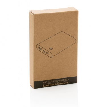 Logotrade profilreklam bild: 5.000 mAh powerbank i bambu