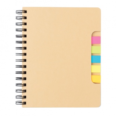 : A5 Kraft spiralbunden anteckningsbok med sticky notes