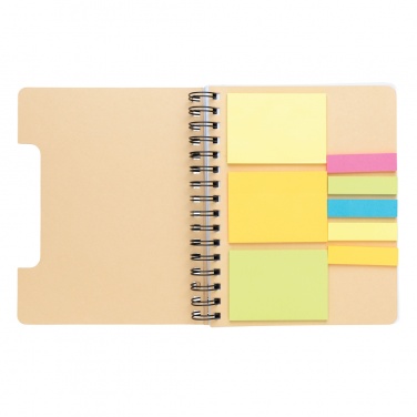 : A5 Kraft spiralbunden anteckningsbok med sticky notes