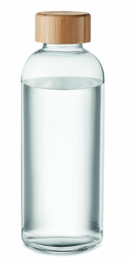 Logotrade kampanjprodukter bild: Glasflaska med bambulock 650ml