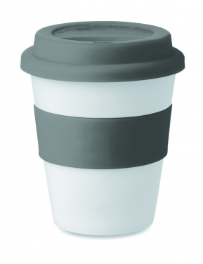 Logotrade profilprodukter bild: Take away mugg PP silikon lock