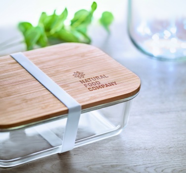 Logotrade profilreklam bild: Lunchbox i glas/bambu