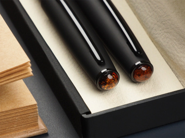 Logotrade presentreklam bild: Amber Pen set  1235036