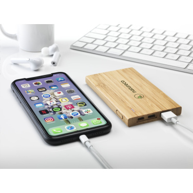 Logotrade profilprodukter bild: Bamboo 4000 Powerbank extern laddare