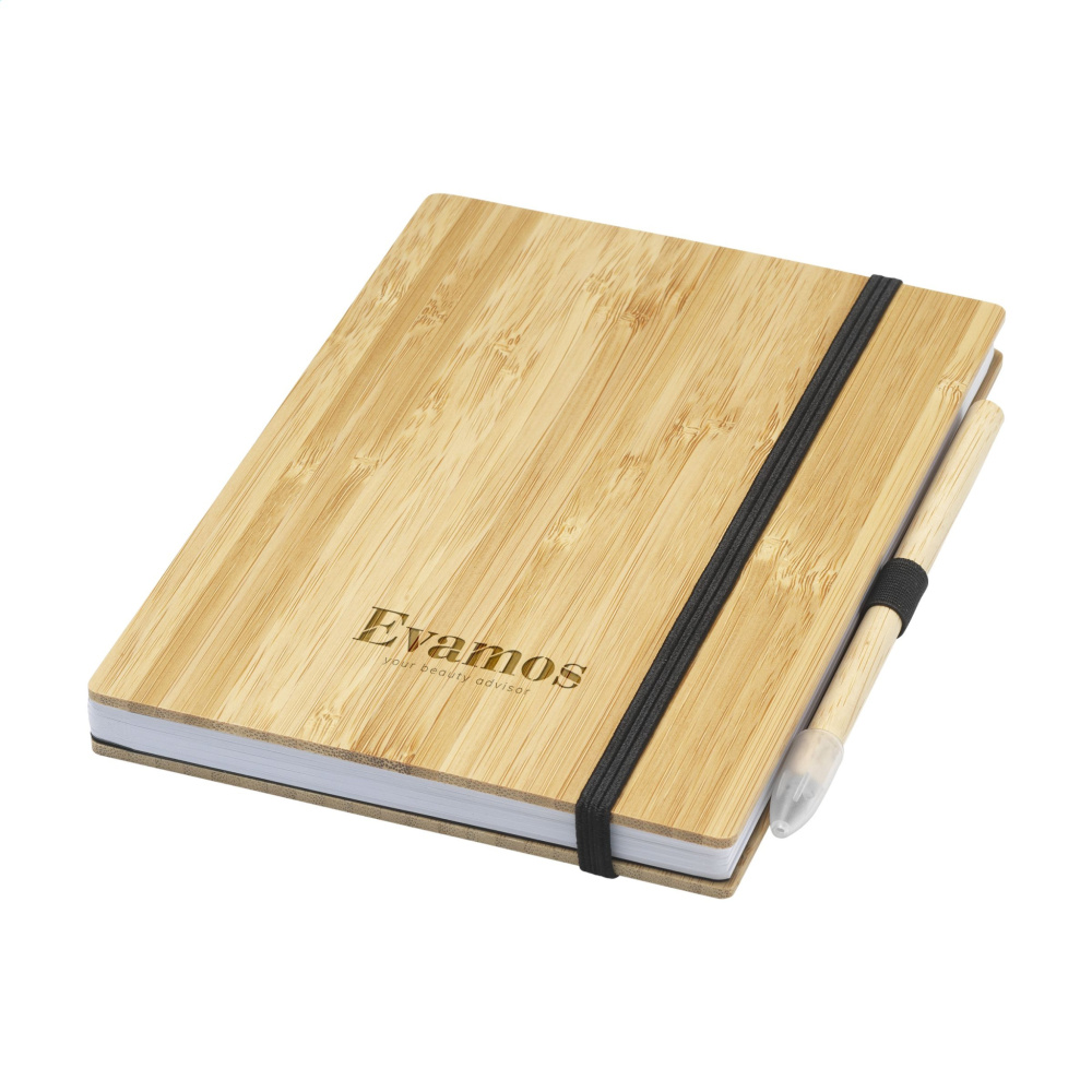 Logotrade presentreklam bild: BambooPlus Paper Notebook A5 - Bläckfri penna