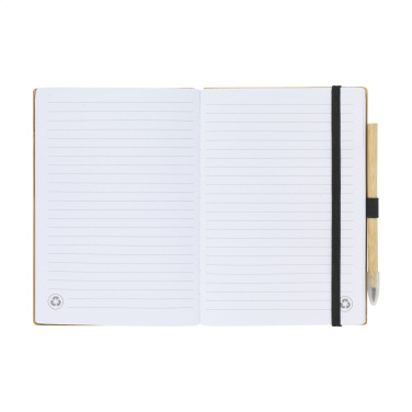 Logotrade profilprodukter bild: BambooPlus Paper Notebook A5 - Bläckfri penna