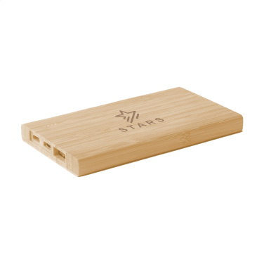 Logotrade kampanjprodukter bild: Bamboo 4000 Powerbank extern laddare