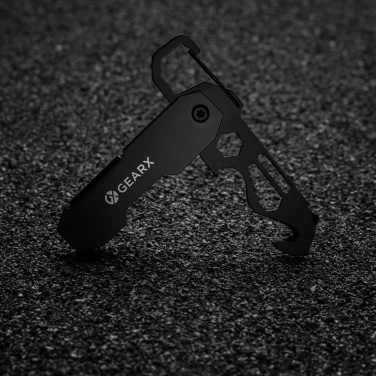 Logotrade profilprodukter bild: Gear X hopfällbart EDC-verktyg med karbinhake