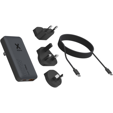 Logotrade profilreklam bild: Xtorm 65 W snabbladdare set med kabel och resefodral för resor